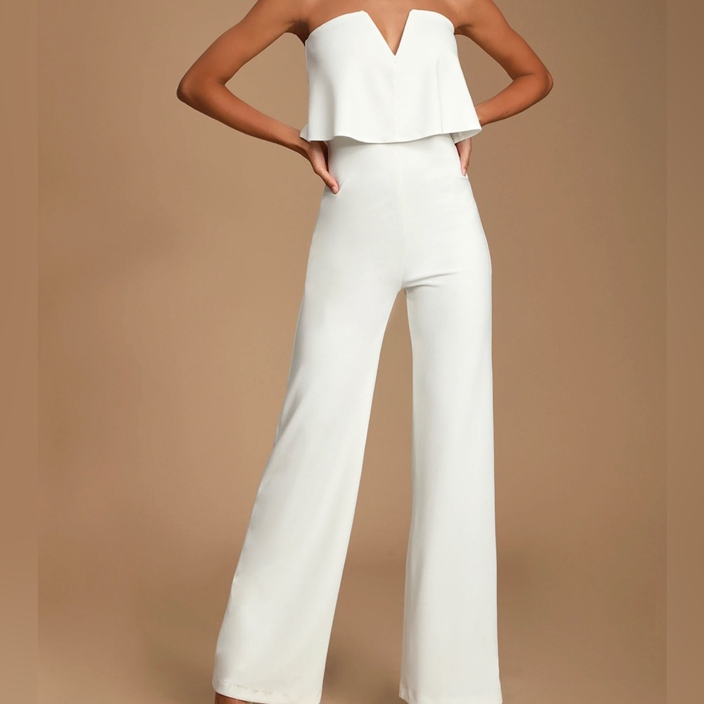 Power of Love White Strapless Jumpsuit
